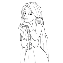 Rapunzel Scared Free Coloring Page for Kids