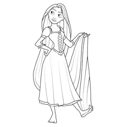Rapunzel Wild Free Coloring Page for Kids