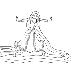 Rapunzel with Messy Hair Free Coloring Page for Kids