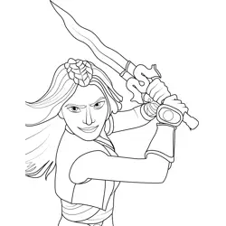 Raya Fighting Mode Free Coloring Page for Kids