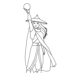 Raya Guardian of the Dragon Gem Free Coloring Page for Kids