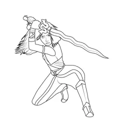 Raya Warrior Free Coloring Page for Kids