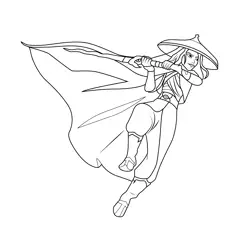 Raya with Long Blade Coloring Page