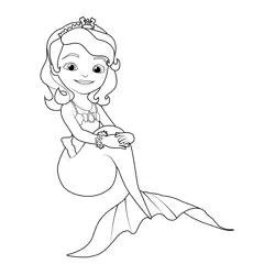 Princess Sofia in Mermaid Outfit Free Coloring Page for Kids