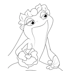 Cute Frog Tiana Coloring Page