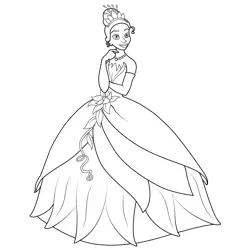 Cute Tiana Free Coloring Page for Kids