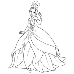 Disney Princess Tiana Free Coloring Page for Kids