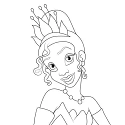 Lovely Eyes of Princess Tiana Free Coloring Page for Kids