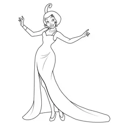 Princess Tiana Standing Free Coloring Page for Kids