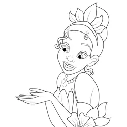 Tiana Disney Free Coloring Page for Kids