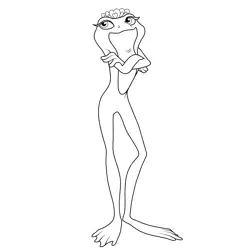 Tiana as Frog Free Coloring Page for Kids