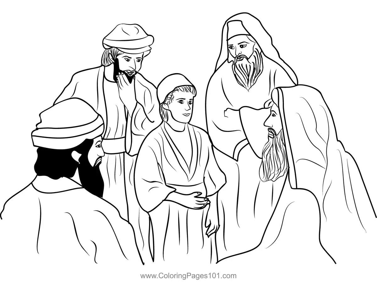 Jesus Preaching In The Temple As A Young Boy Coloring Page for Kids ...