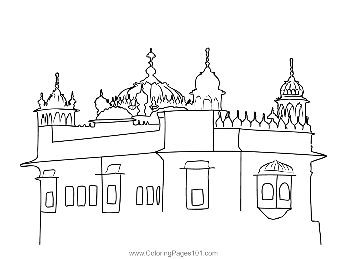 Sikhism Temple Drawing