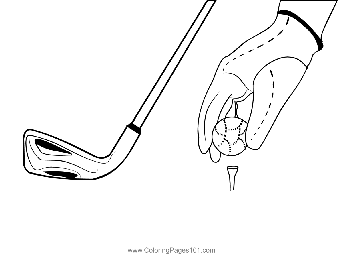 Golf Clubs - Coloring Page (Sports)