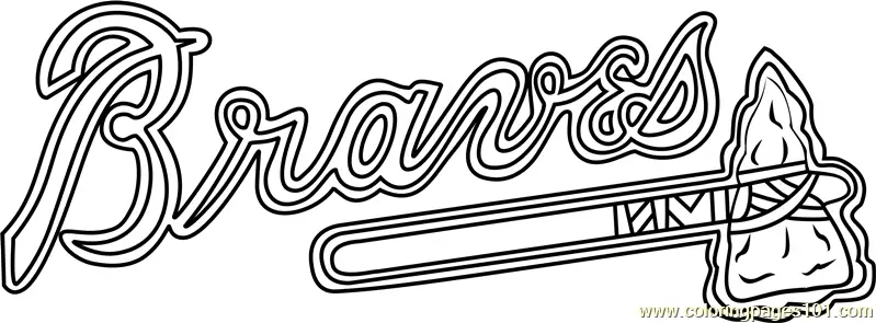 Premium Photo  Coloring pages for kids Atlanta Braves Baseball Logo thick  lines