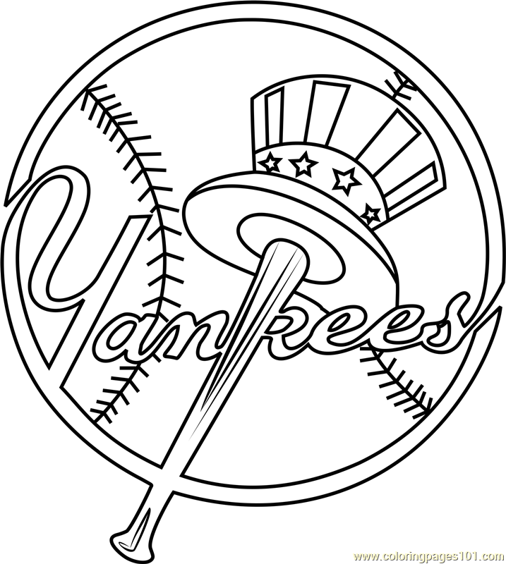 New York Yankees Logo Coloring Page For Kids Free MLB Printable 