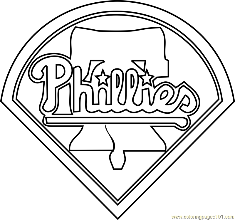 Philadelphia Phillies Logo Coloring Page for Kids Free MLB Printable