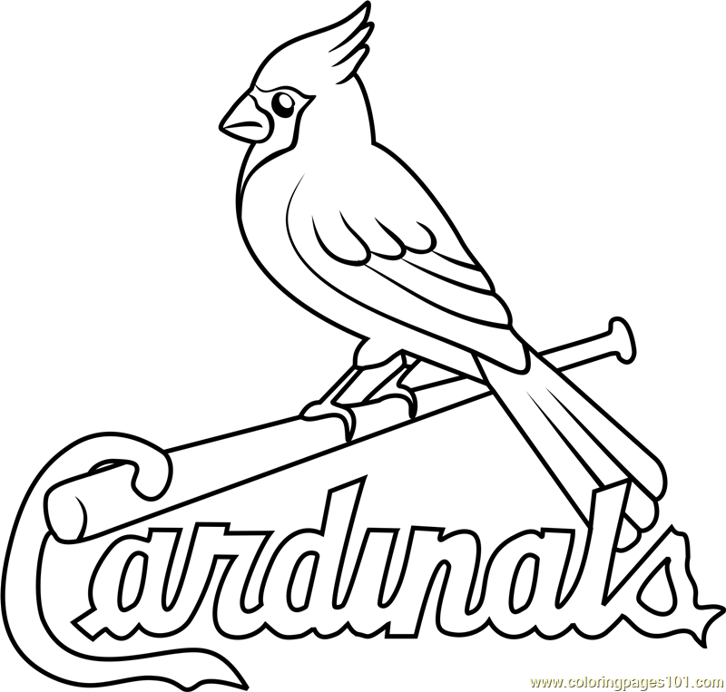 St Louis Cardinals Logo Coloring Page For Kids Free MLB Printable 