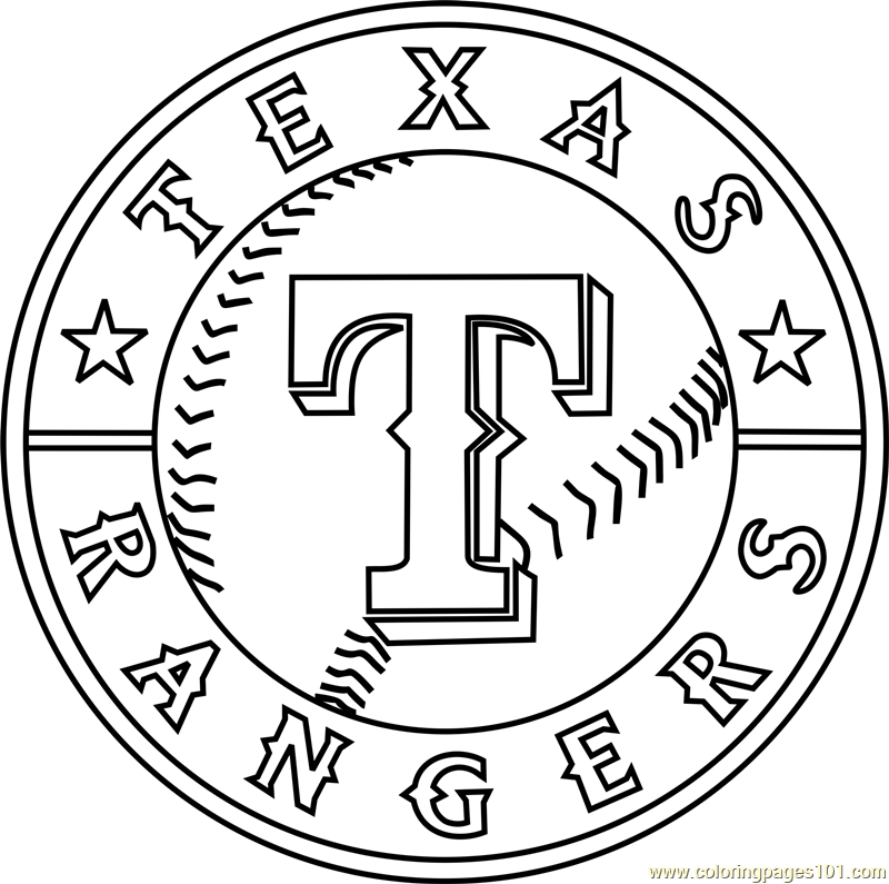 Texas Rangers Logo Coloring Page for Kids - Free MLB Printable Coloring ...
