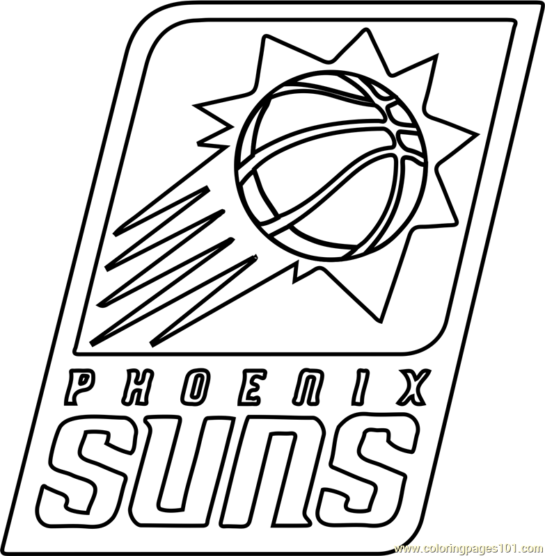 Phoenix Suns Coloring Page for Kids - Free NBA Printable Coloring Pages