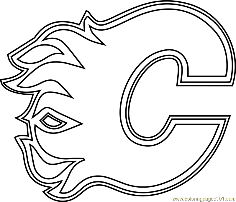 Calgary Flames Logo Coloring Page for Kids - Free NHL Printable ...