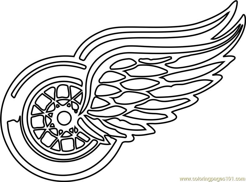 Detroit Red Wings Logo Coloring Page for Kids - Free NHL Printable