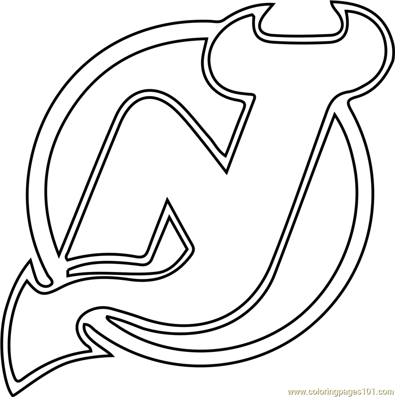 New Jersey Devils Logo Coloring Page - Free NHL Coloring Pages ...