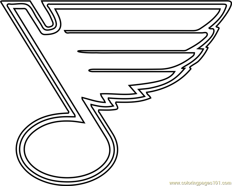 St Louis Blues Logo Coloring Page for Kids - Free NHL Printable