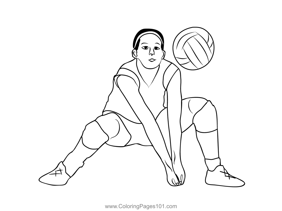 Volleyball 2 Coloring Page for Kids - Free Volleyball Printable ...