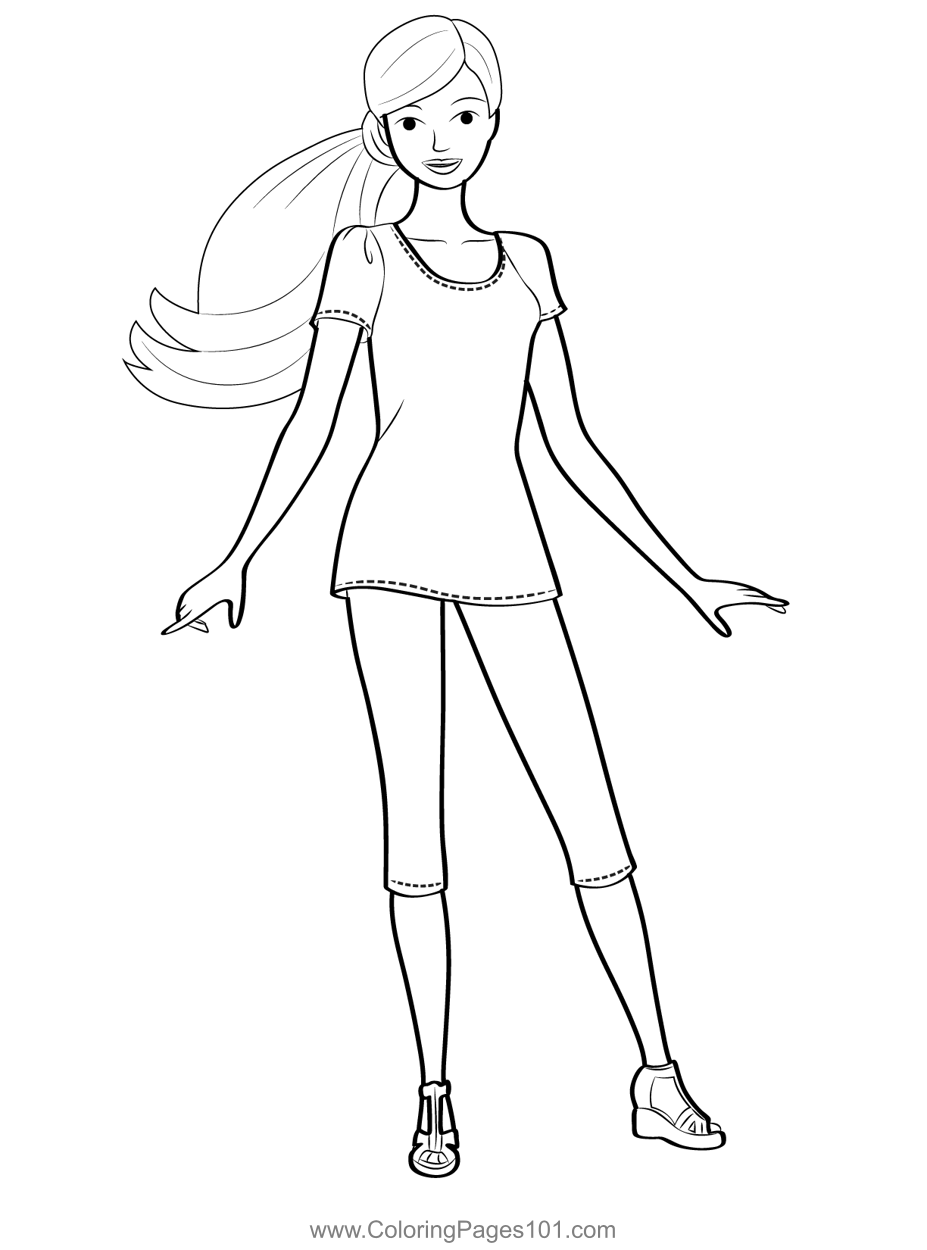 Beautiful Barbie Coloring Page for Kids - Free Barbie Printable ...