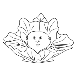 Desenho para colorir da boneca Cabbage Patch em preto e branco · Creative  Fabrica