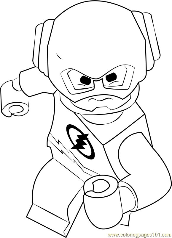 Lego The Flash Coloring Page for Kids - Free Lego Printable Coloring