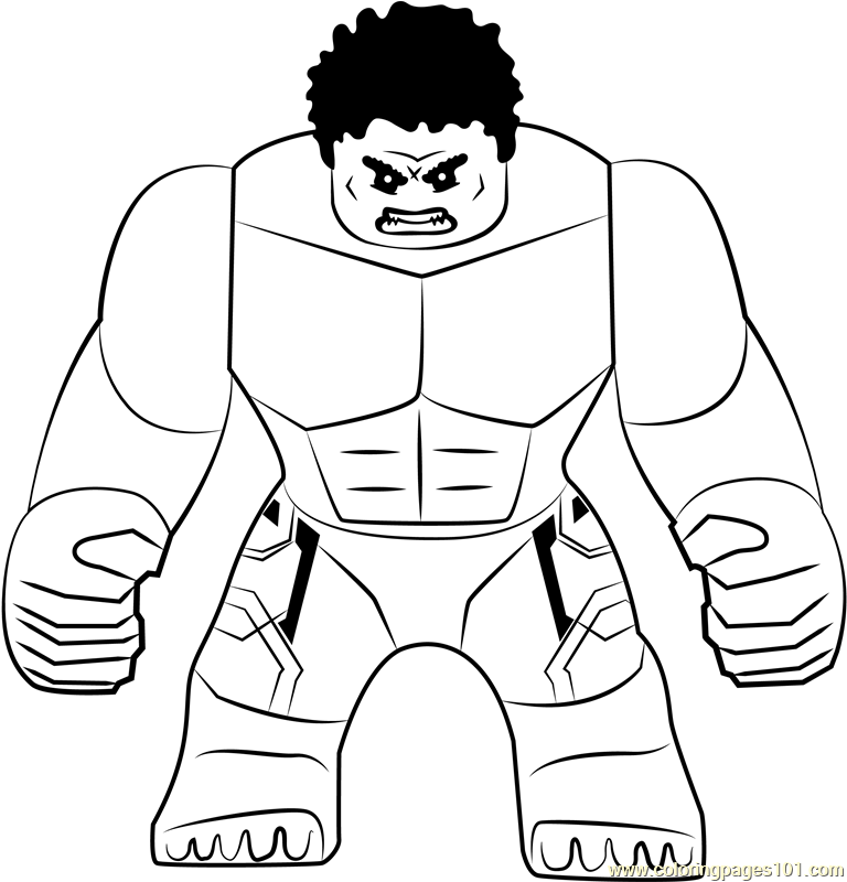 lego the hulk coloring page for kids free lego printable