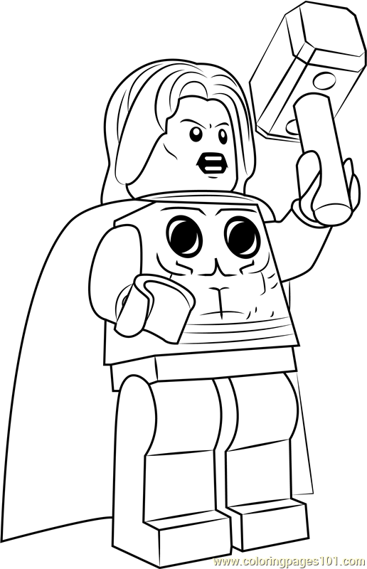 Lego Thor Coloring Page for Kids - Free Lego Printable Coloring Pages