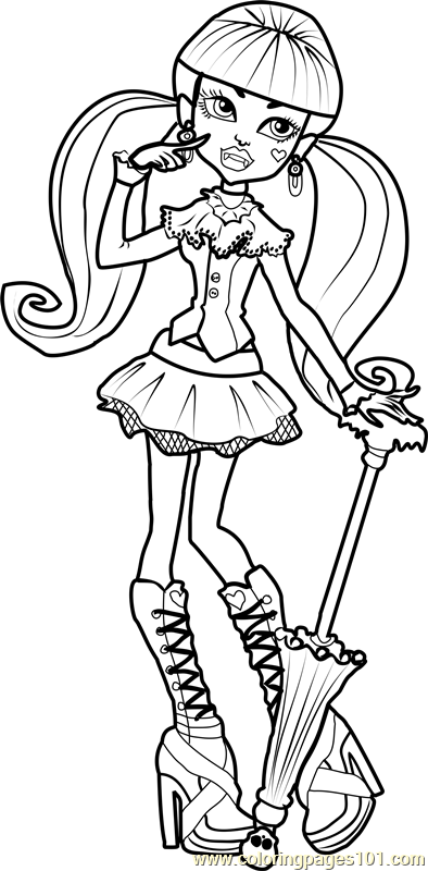Draculaura Coloring Page for Kids - Free Monster High Printable