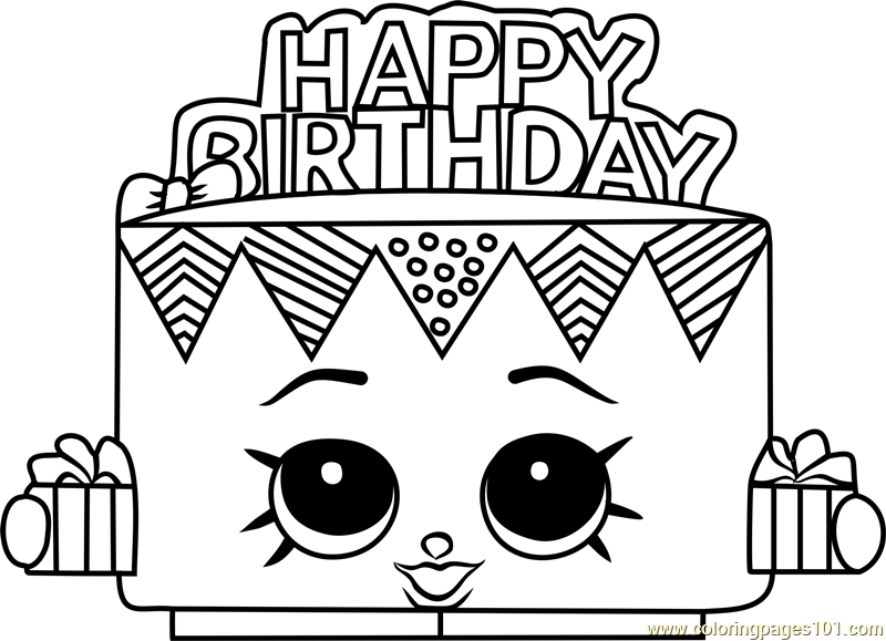 Birthday Betty Shopkins Coloring Page for Kids - Free Shopkins Coloring Pages Online for Kids - ColoringPages101.com | Coloring Pages for Kids