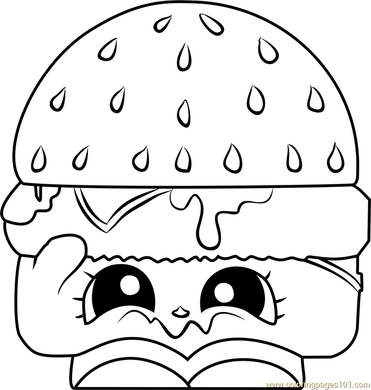 Cheezey B Coloring Page for Kids Free Shopkins Printable Coloring Pages Online for Kids - ColoringPages101.com | Coloring Pages for Kids