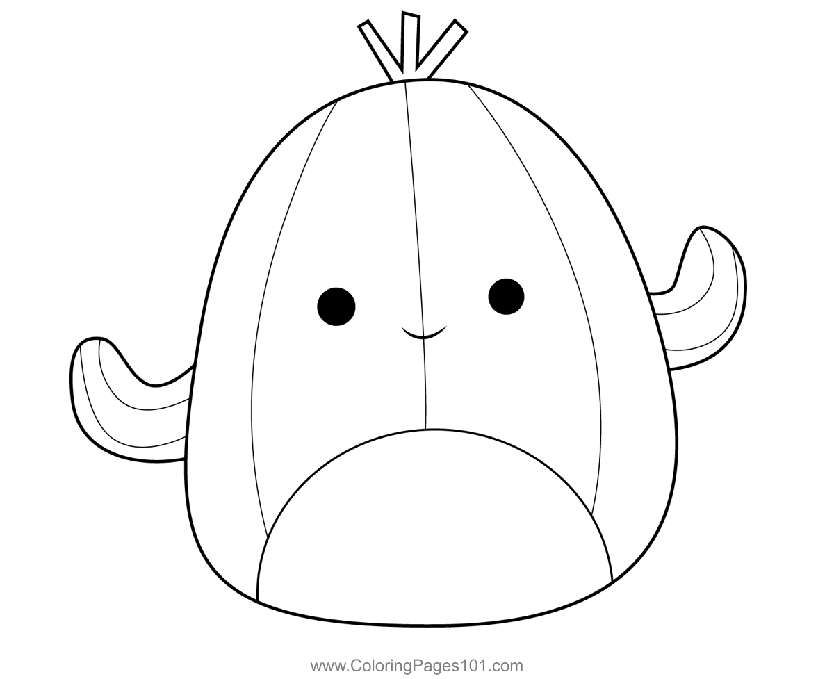 Marcellus the Cactus Squishmallows Coloring Page for Kids - Free ...