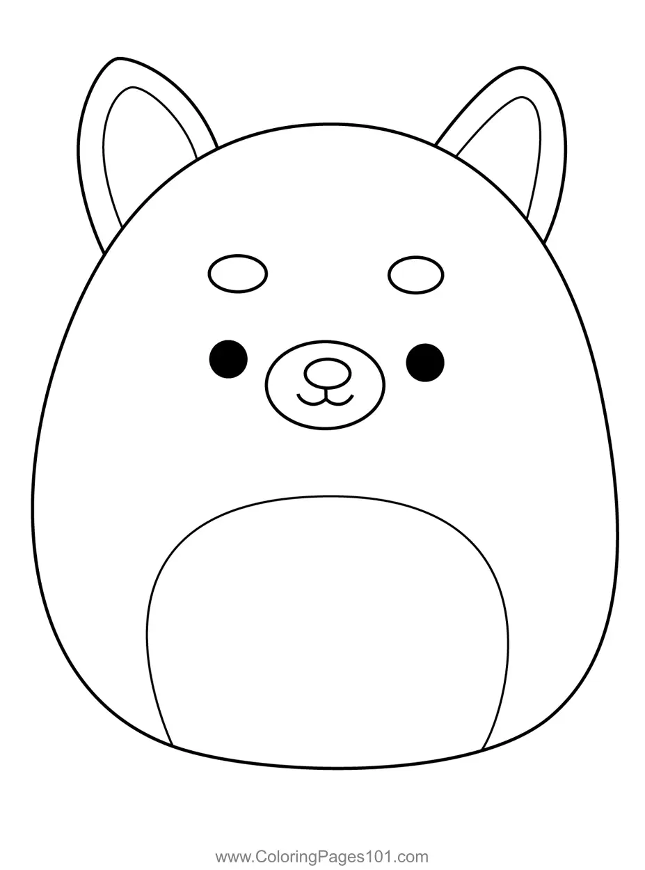 Shiba Inu Squishmallows Coloring Page for Kids - Free Squishmallows ...