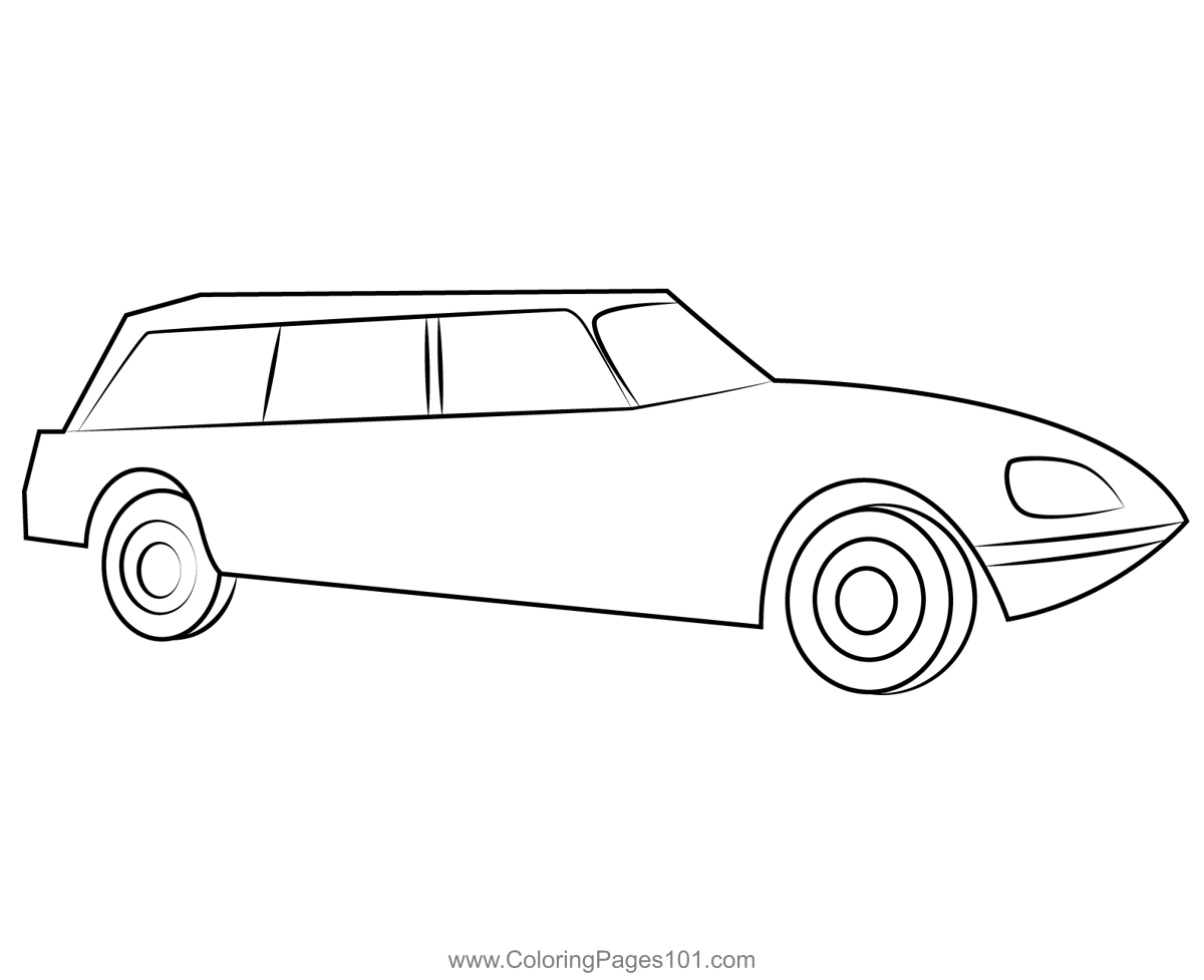 Side View Of Classic French Car Coloring Page for Kids - Free Cars