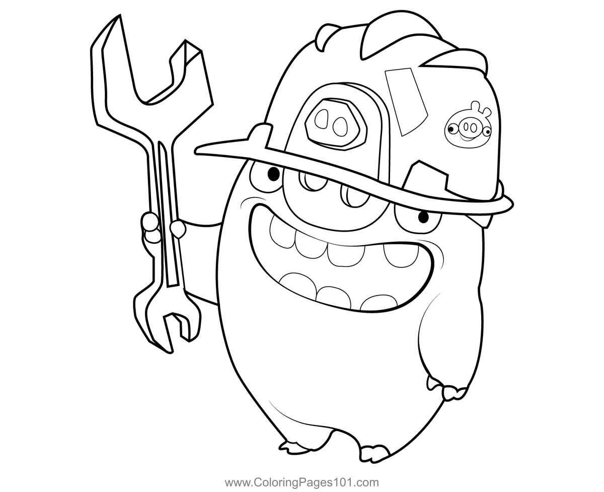 Construction Pigs Angry Birds Coloring Page for Kids - Free Angry Birds ...