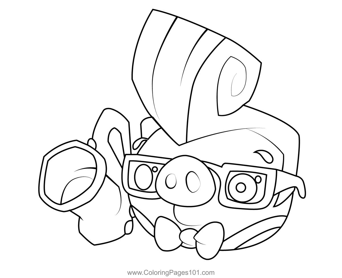 Epic Sax Pig Angry Birds Coloring Page for Kids - Free Angry Birds ...