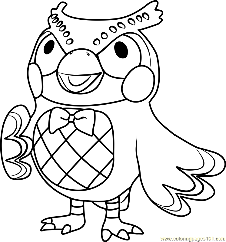 Blathers Animal Crossing Coloring Page for Kids - Free Animal Crossing