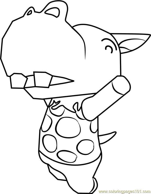 Bubbles Animal Crossing Coloring Page - Free Animal Crossing Coloring ...