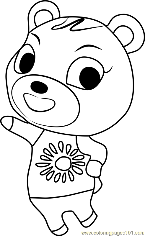 Cheri Animal Crossing Coloring Page for Kids - Free Animal Crossing ...