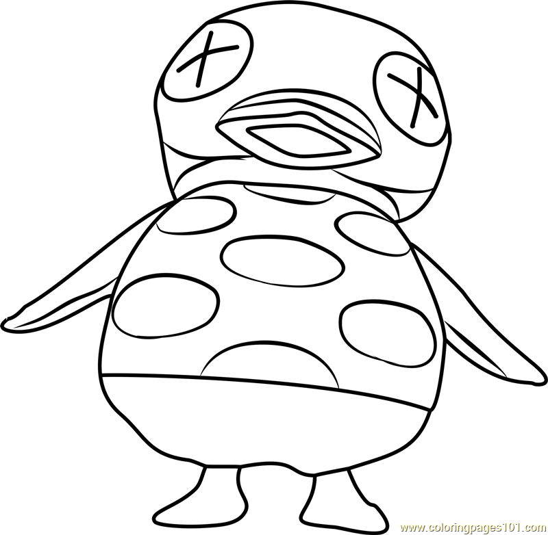 Cube Animal Crossing Coloring Page for Kids - Free Animal Crossing