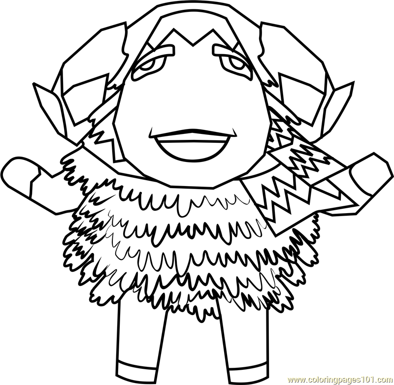 Curlos Animal Crossing Coloring Page for Kids - Free Animal Crossing ...