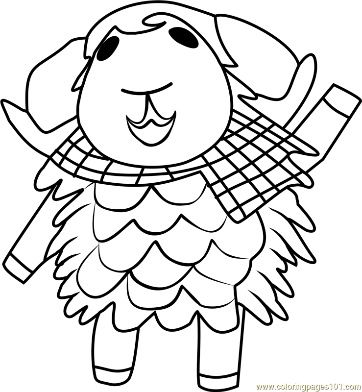 Eunice Animal Crossing Coloring Page for Kids - Free Animal Crossing