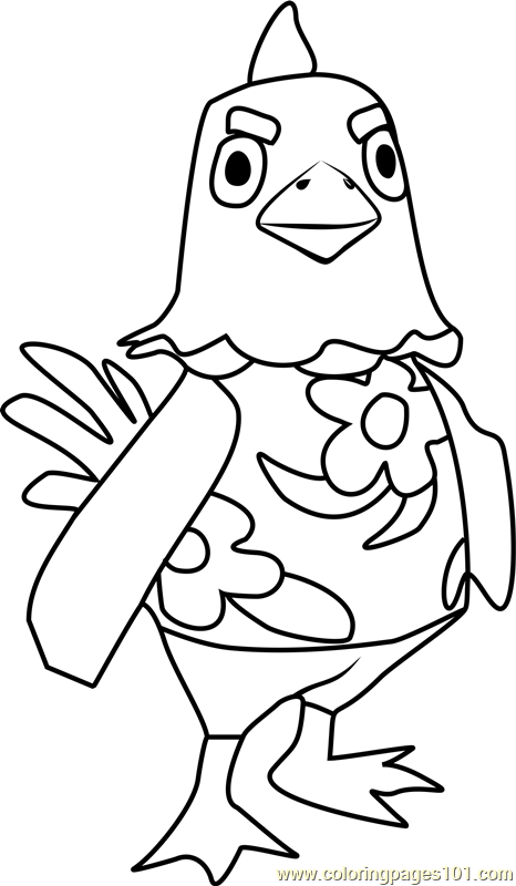 Goose Animal Crossing Coloring Page for Kids - Free Animal Crossing