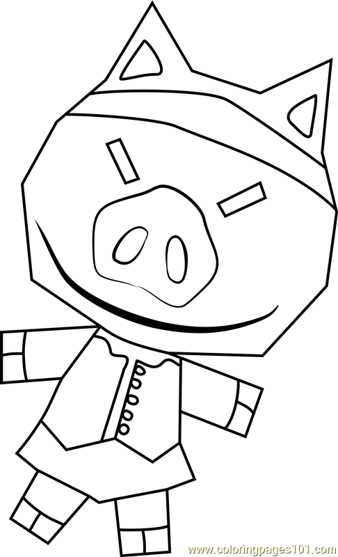 Hambo Animal Crossing Coloring Page for Kids - Free Animal Crossing ...